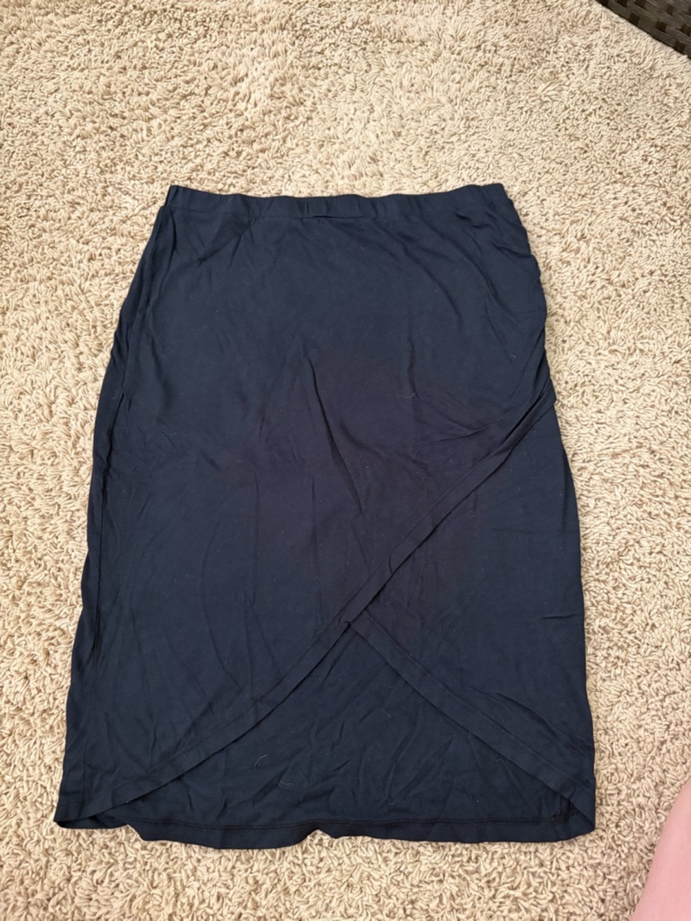Splendid Midi Pencil Skirt in Black with Wrap Front
